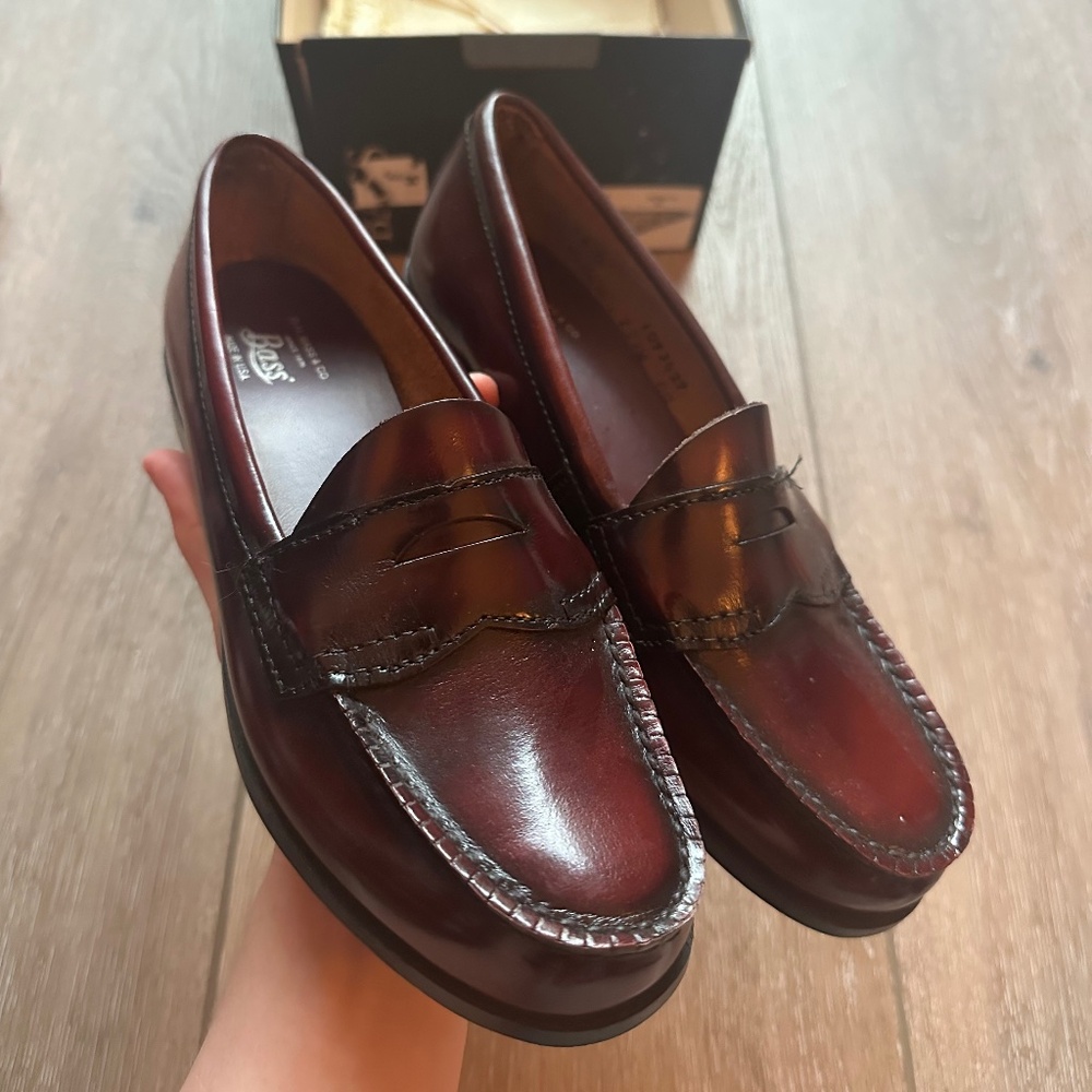 Bass Burgundy/Red Loafers